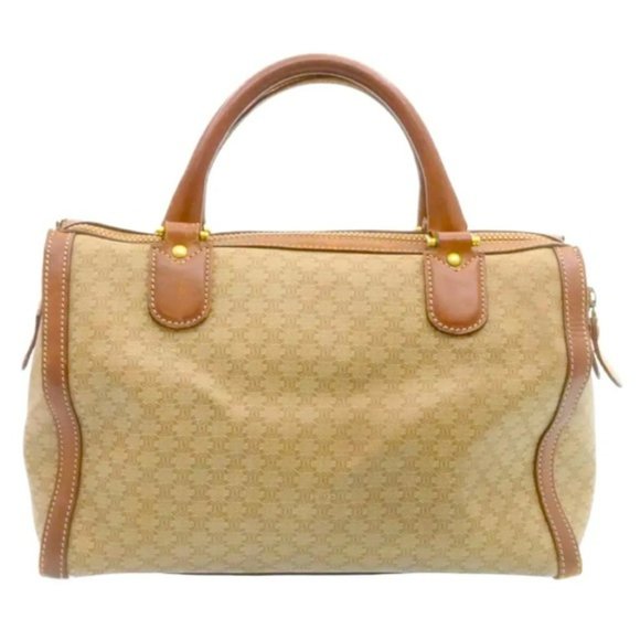 Authentic CELINE Macadam Canvas Hand Bag PVC Leather Beige 🔥made in Ital… - Picture 2 of 14